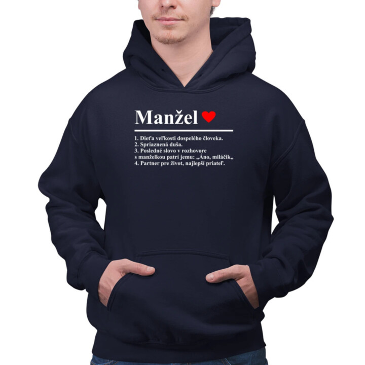 Manžel - slovníková definícia  - pánska mikina s potlačou