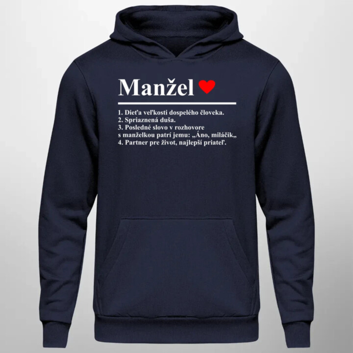 Manžel - slovníková definícia  - pánska mikina s potlačou