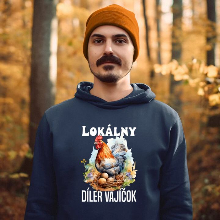 Lokálny díler vajíčok  - pánska mikina s potlačou