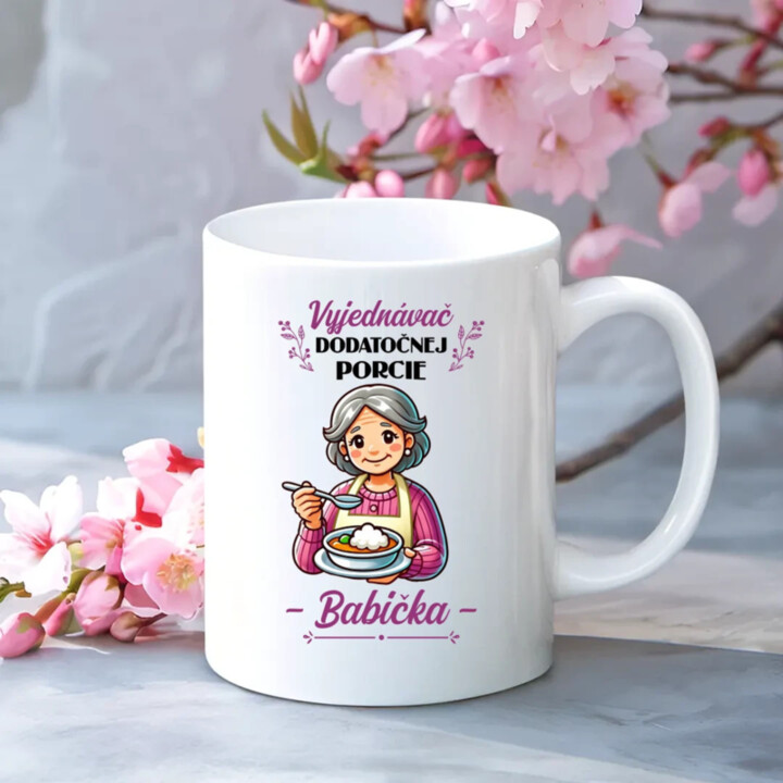 Vyjednávač dodatočnej porcie - Babička - keramický hrnček s potlačou