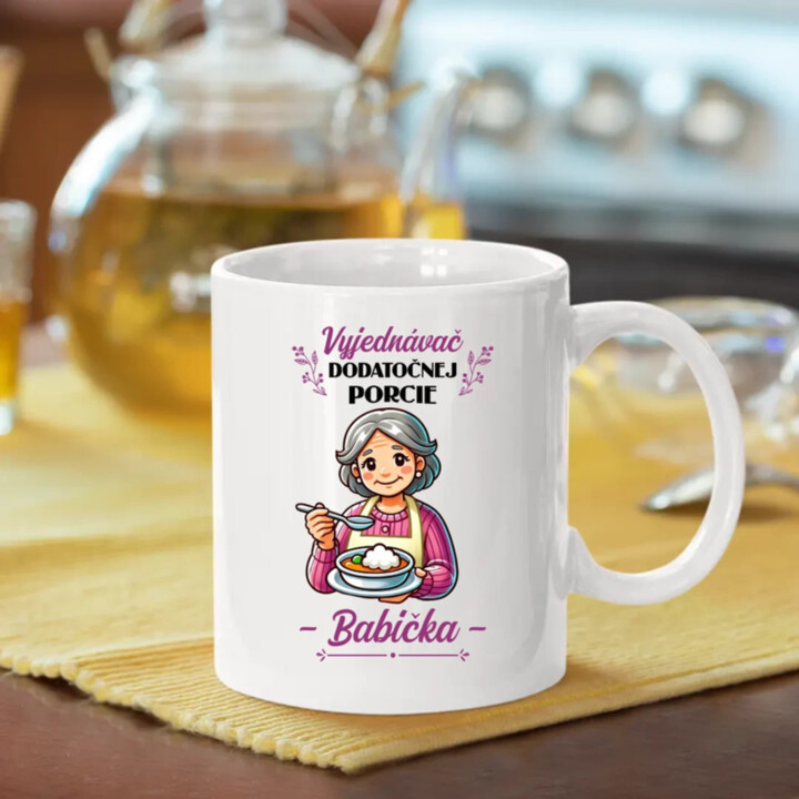 Vyjednávač dodatočnej porcie - Babička - keramický hrnček s potlačou