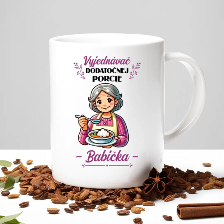 Vyjednávač dodatočnej porcie - Babička - keramický hrnček s potlačou