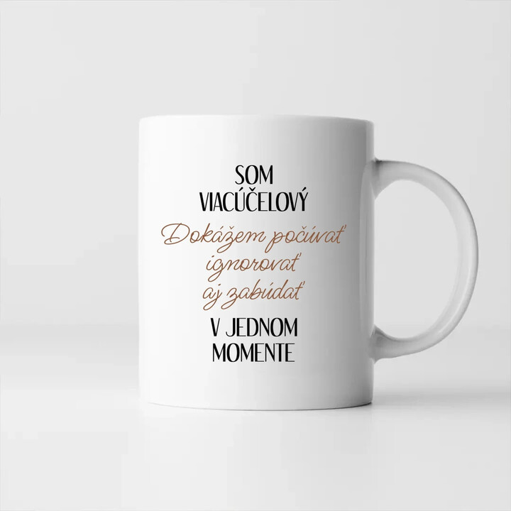 Som viacúčelový - keramický hrnček s potlačou