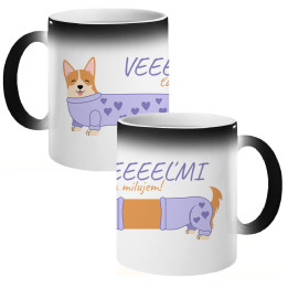 Veeeeeeľmi ťa milujem - Welsh Corgi - magický hrnček s potlačou