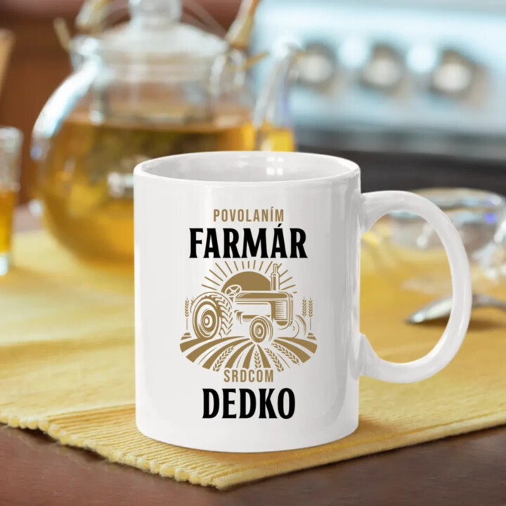Povolaním farmár, srdcom dedko - keramický hrnček s potlačou