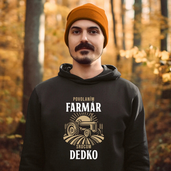 Povolaním farmár, srdcom dedko  - pánska mikina s potlačou