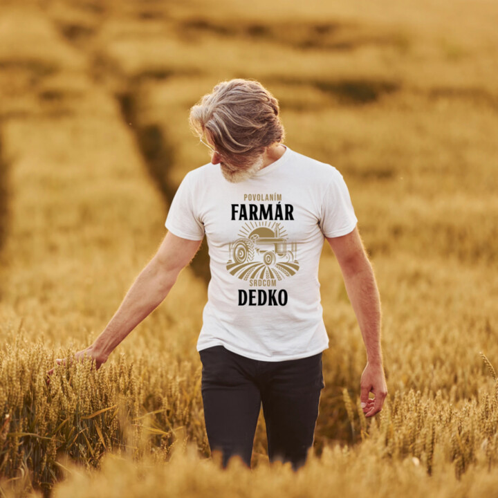Povolaním farmár, srdcom dedko - pánske tričko s potlačou
