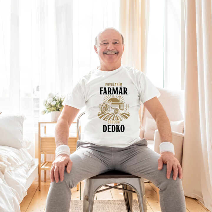 Povolaním farmár, srdcom dedko - pánske tričko s potlačou