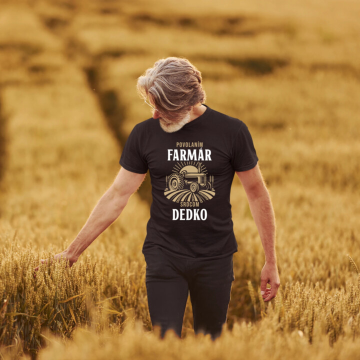 Povolaním farmár, srdcom dedko - pánske tričko s potlačou