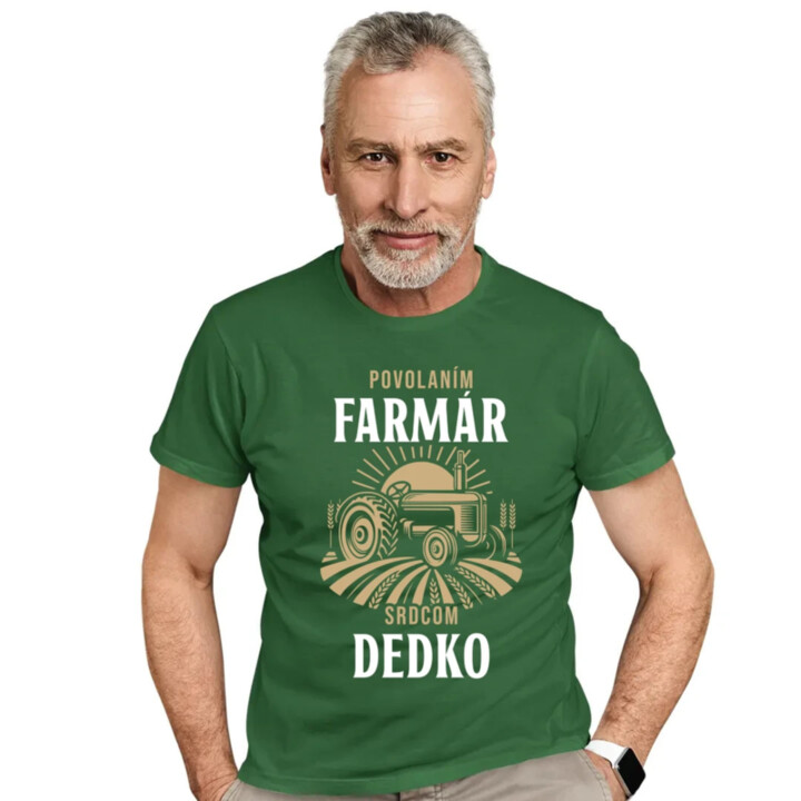 Povolaním farmár, srdcom dedko - pánske tričko s potlačou