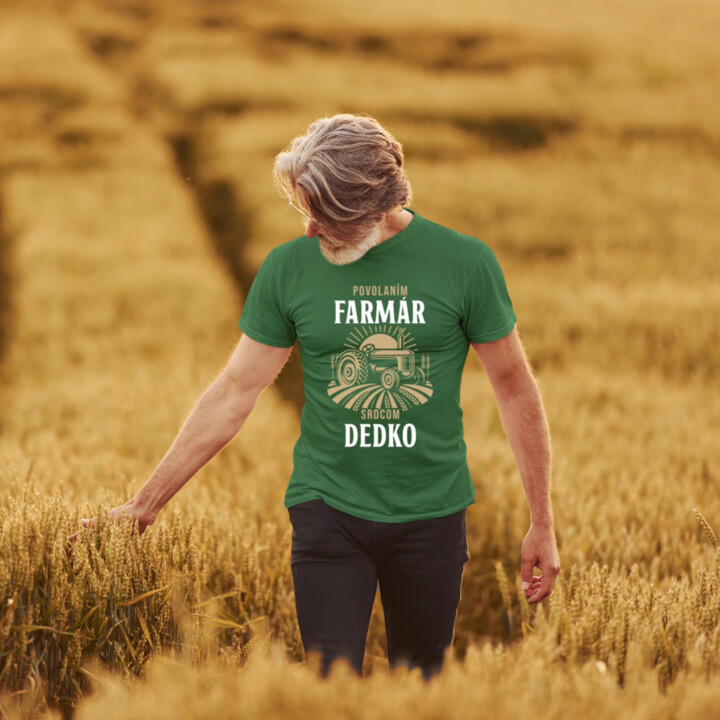 Povolaním farmár, srdcom dedko - pánske tričko s potlačou
