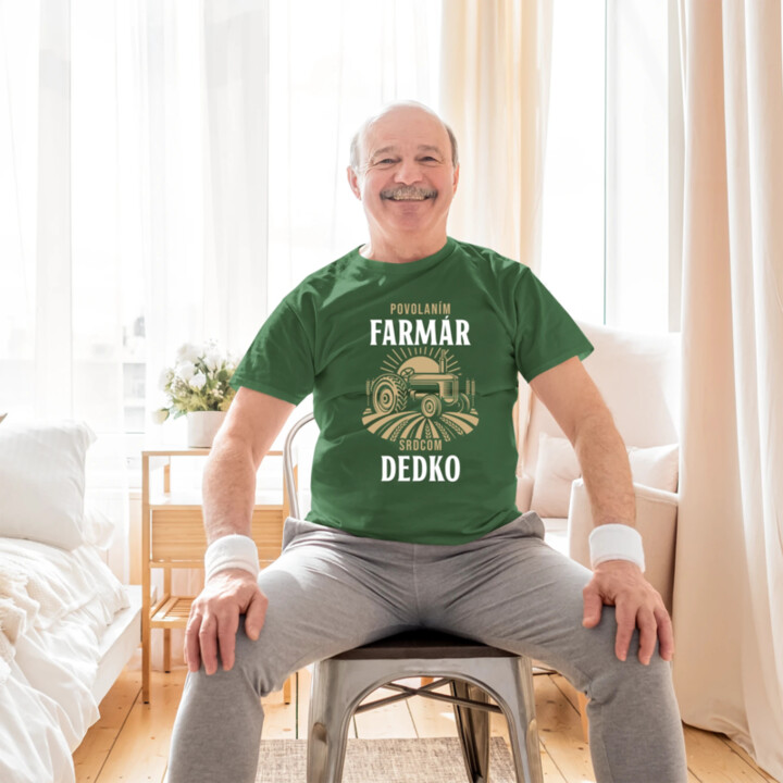 Povolaním farmár, srdcom dedko - pánske tričko s potlačou