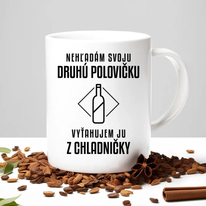 Nehľadám svoju druhú polovičku - keramický hrnček s potlačou