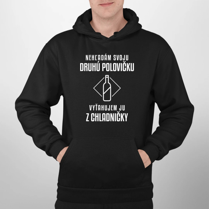 Nehľadám svoju druhú polovičku  - pánska mikina s potlačou