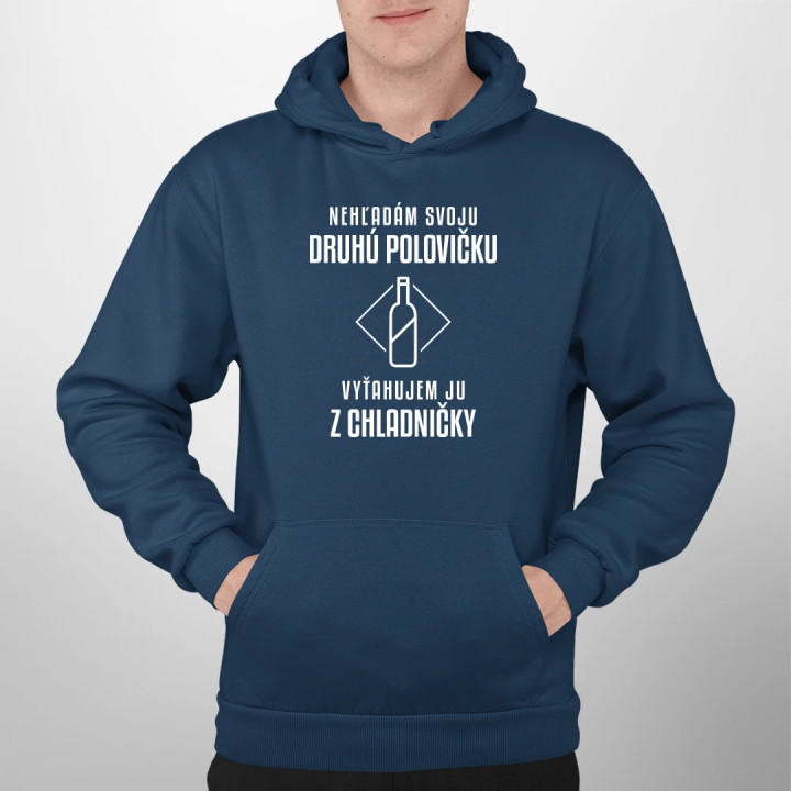 Nehľadám svoju druhú polovičku  - pánska mikina s potlačou