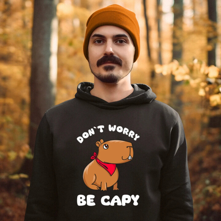 Don`t worry be Capy  - pánska mikina s potlačou