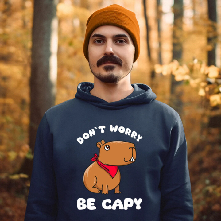 Don`t worry be Capy  - pánska mikina s potlačou