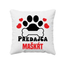 Predajca maškŕt - vankúš s potlačou