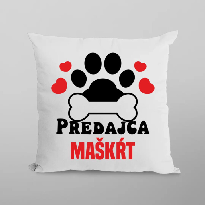 Predajca maškŕt - vankúš s potlačou