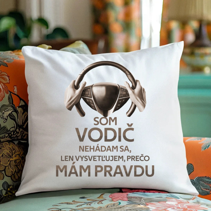 Som vodič - vankúš s potlačou