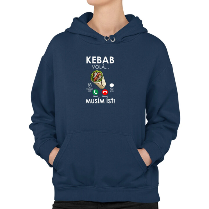 Kebab volá - musím ísť  - dámska mikina s potlačou
