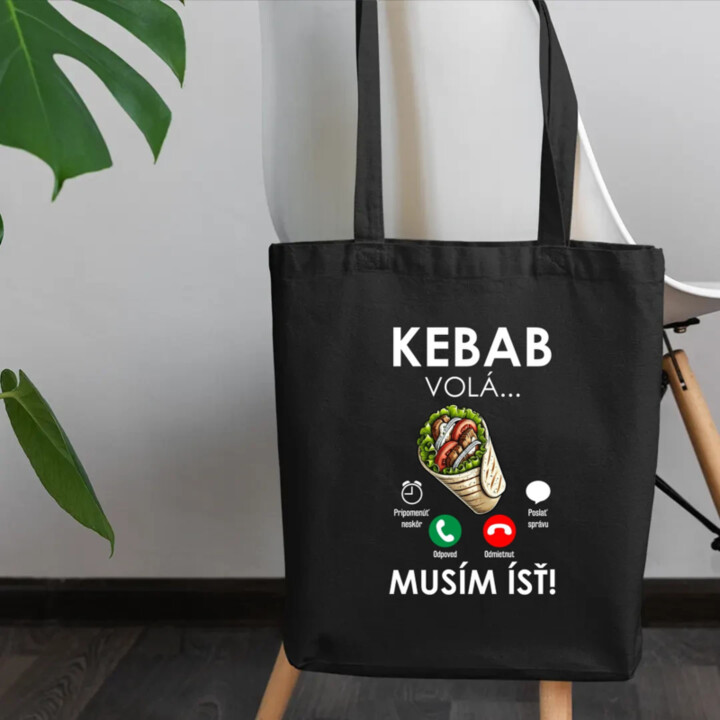 Kebab volá - musím ísť - taška s potlačou
