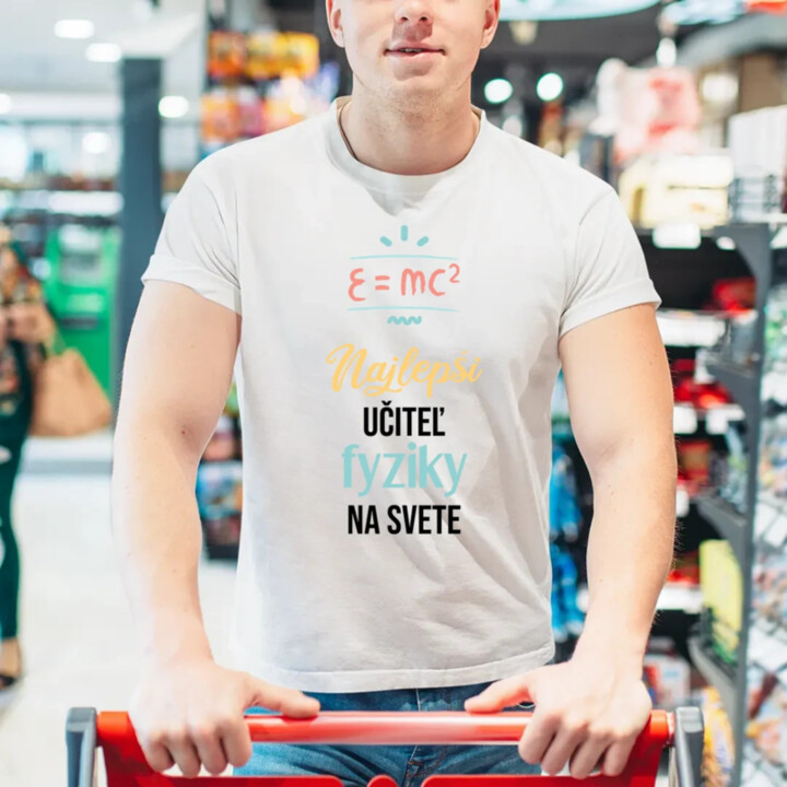 Najlepší učiteľ fyziky na svete - pánske tričko s potlačou