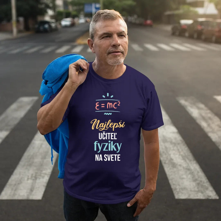 Najlepší učiteľ fyziky na svete - pánske tričko s potlačou