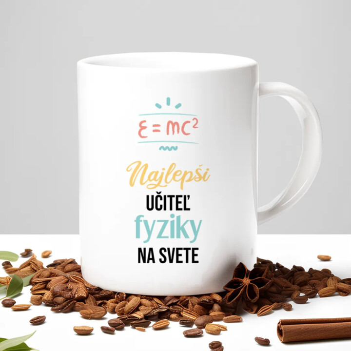 Najlepší učiteľ fyziky na svete - keramický hrnček s potlačou