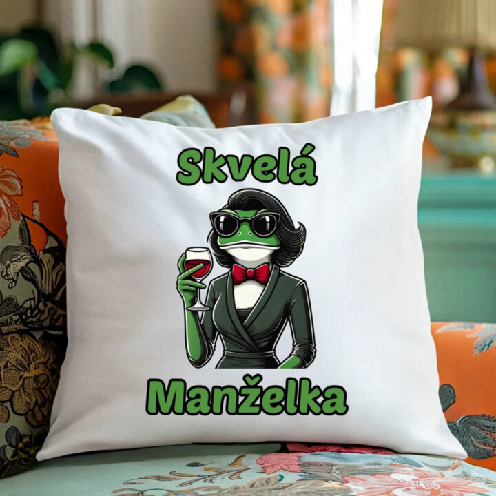 Skvelá manželka - vankúš s potlačou