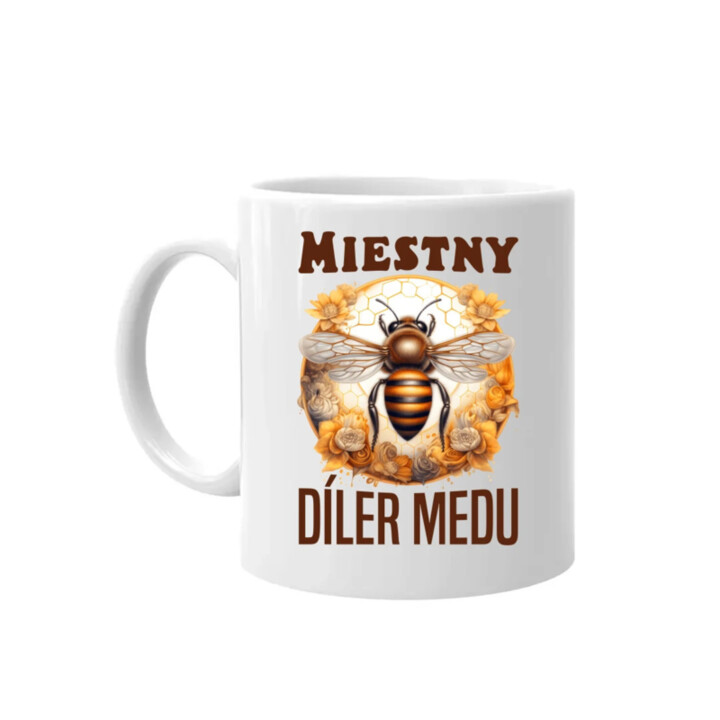Miestny díler medu - keramický hrnček s potlačou