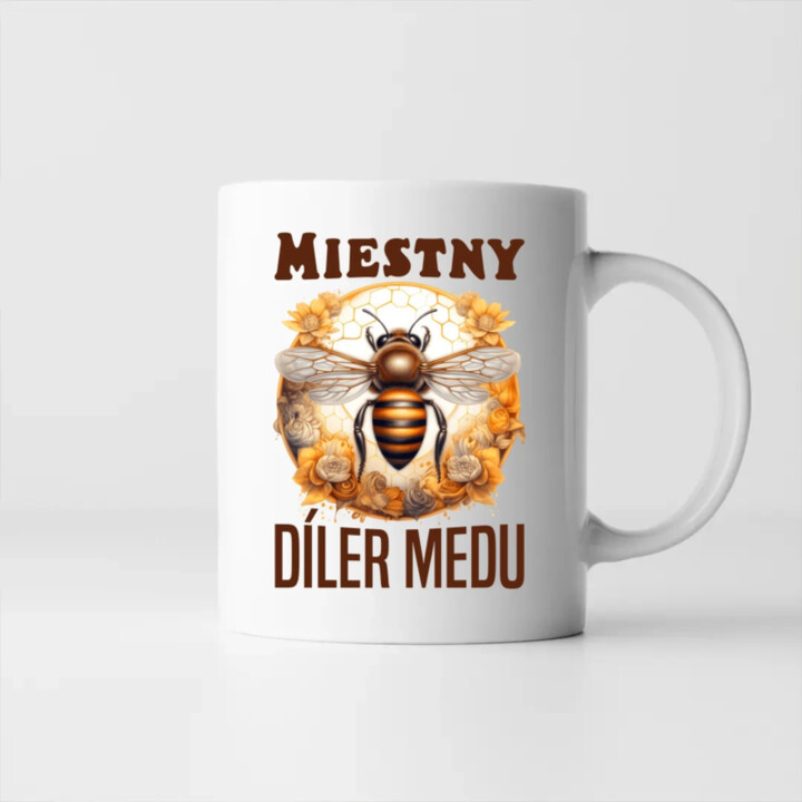 Miestny díler medu - keramický hrnček s potlačou