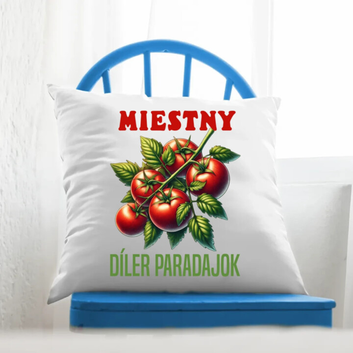 Miestny díler paradajok - vankúš s potlačou