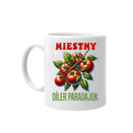 Miestny díler paradajok - keramický hrnček s potlačou
