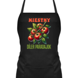 Miestny díler paradajok - zástera s potlačou