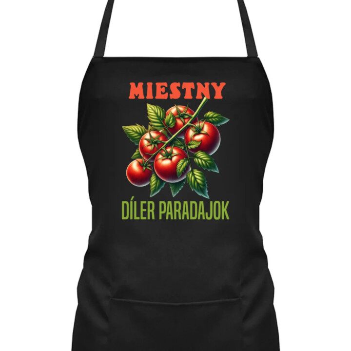Miestny díler paradajok - zástera s potlačou