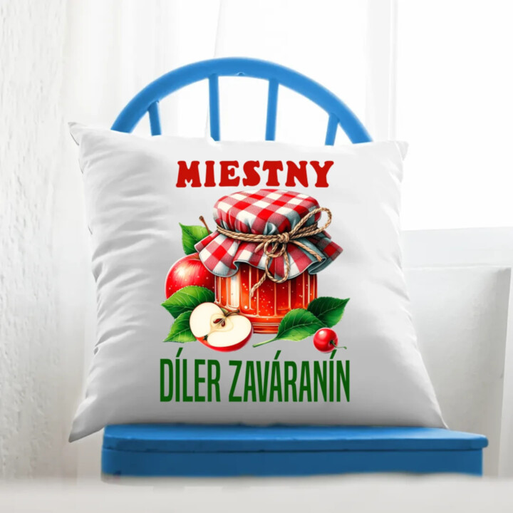 Miestny díler zaváranín - vankúš s potlačou