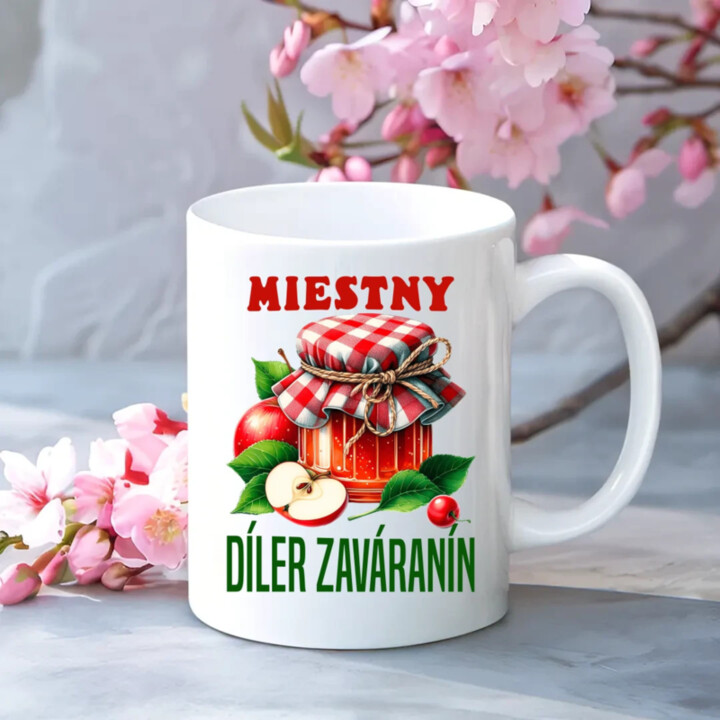 Miestny díler zaváranín - keramický hrnček s potlačou