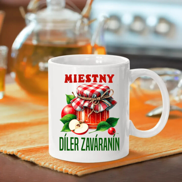 Miestny díler zaváranín - keramický hrnček s potlačou