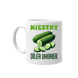 Miestny díler uhoriek - keramický hrnček s potlačou
