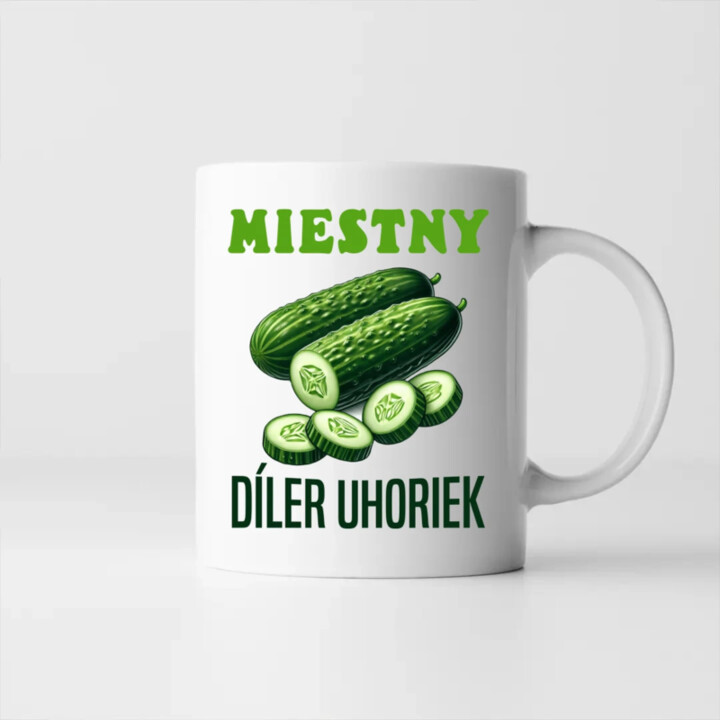 Miestny díler uhoriek - keramický hrnček s potlačou