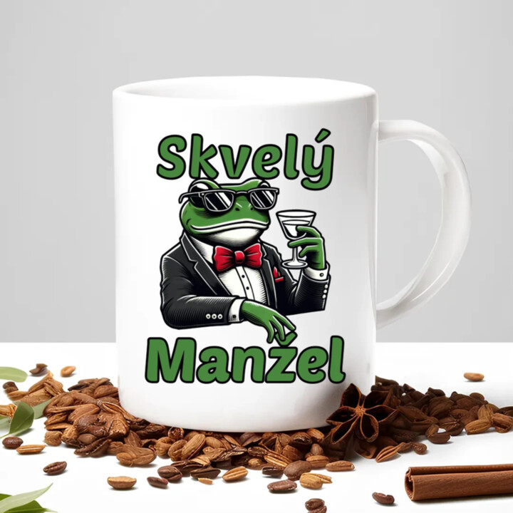 Skvelý manžel - keramický hrnček s potlačou