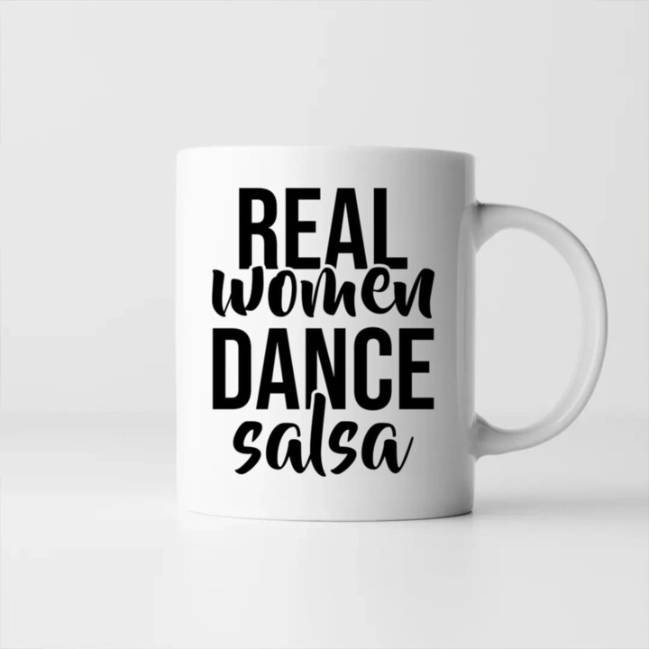 Real women dance salsa - keramický hrnček s potlačou