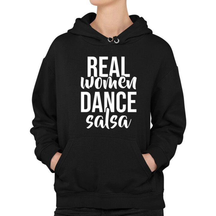 Real women dance salsa  - dámska mikina s potlačou
