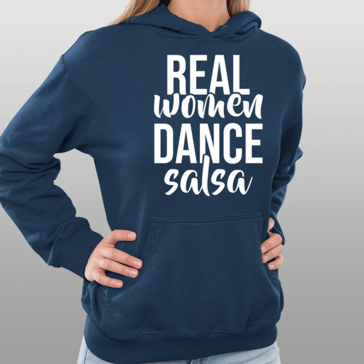 Real women dance salsa  - dámska mikina s potlačou