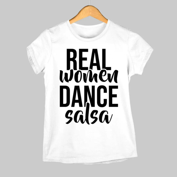 Real women dance salsa - dámske tričko s potlačou