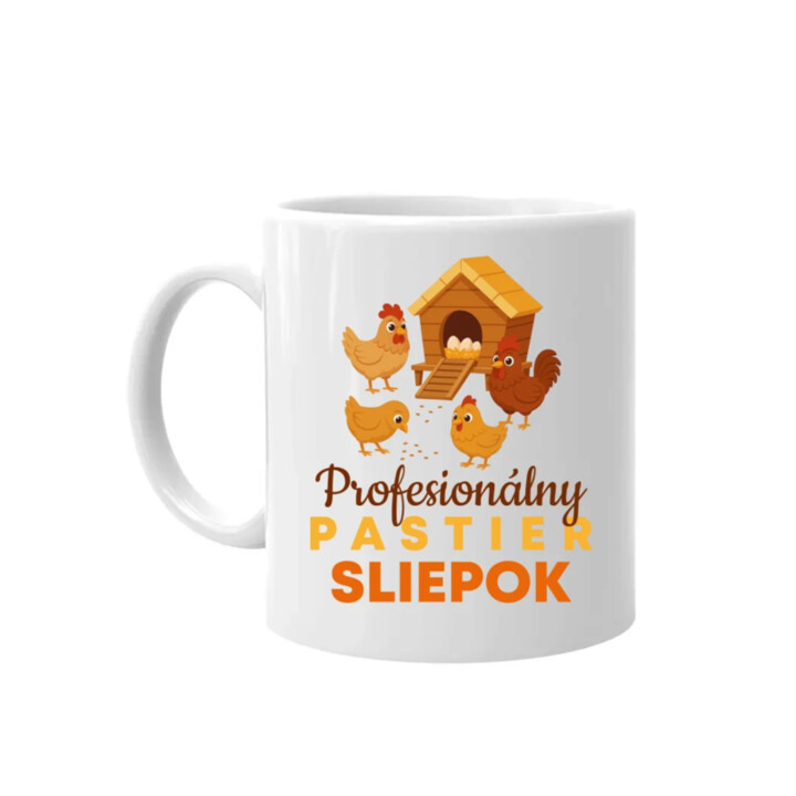 Profesionálny pastier sliepok - keramický hrnček s potlačou