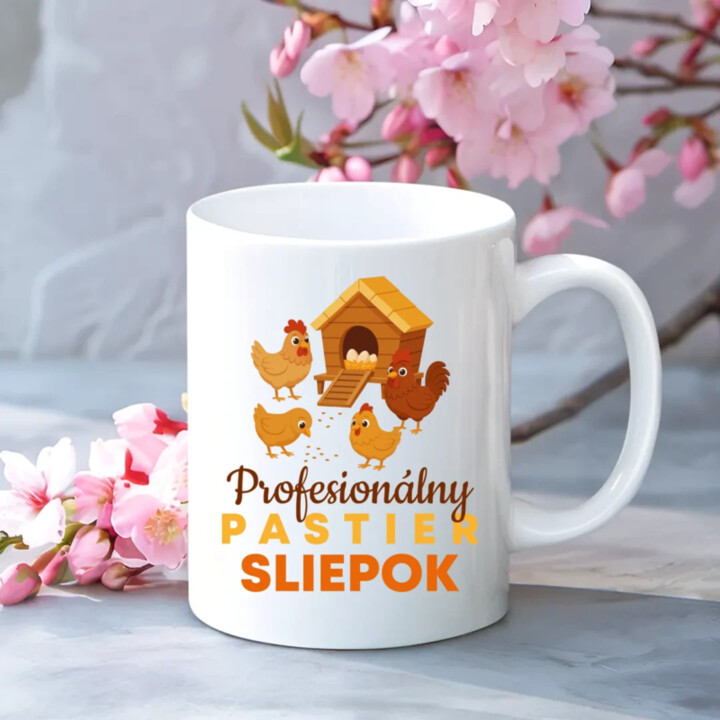 Profesionálny pastier sliepok - keramický hrnček s potlačou