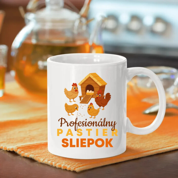 Profesionálny pastier sliepok - keramický hrnček s potlačou