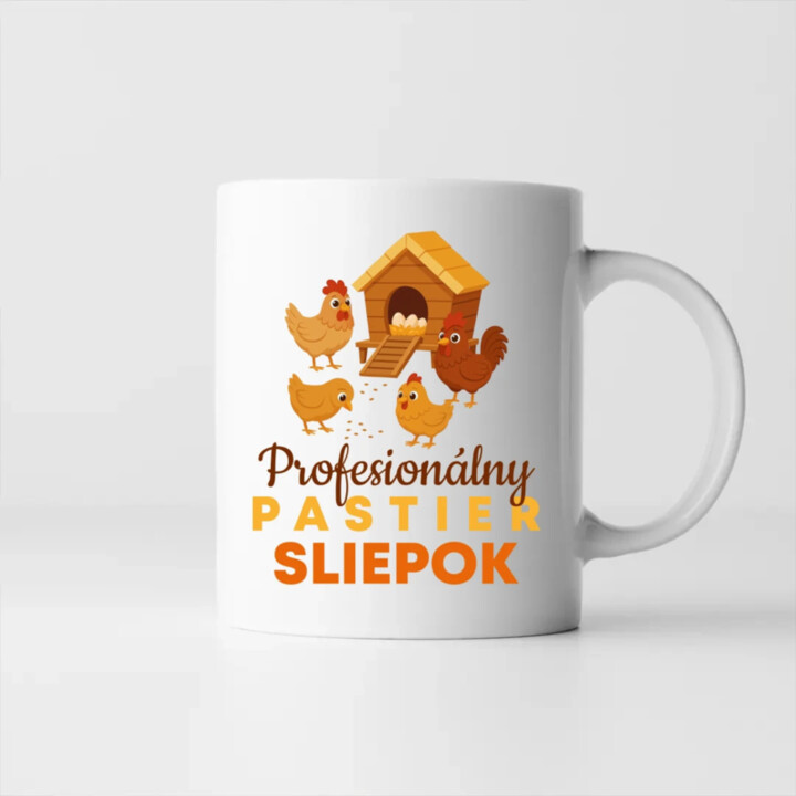 Profesionálny pastier sliepok - keramický hrnček s potlačou